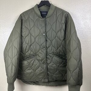 Sanctuary Vancouver Quilted Bomber Jacket in Olive Nordstrom Size Medium